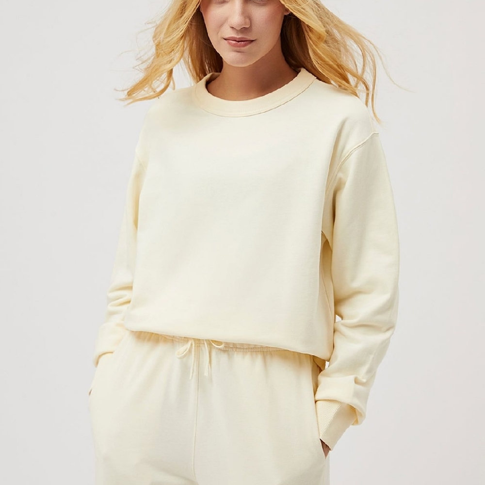 NWT Aha Selected - Cloud Nine Crew Neck Sweatshirt Warm White